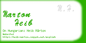 marton heib business card